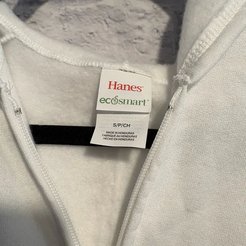 Hanes Women's White Zip-Up Hoodie Small - Picture 3 of 5